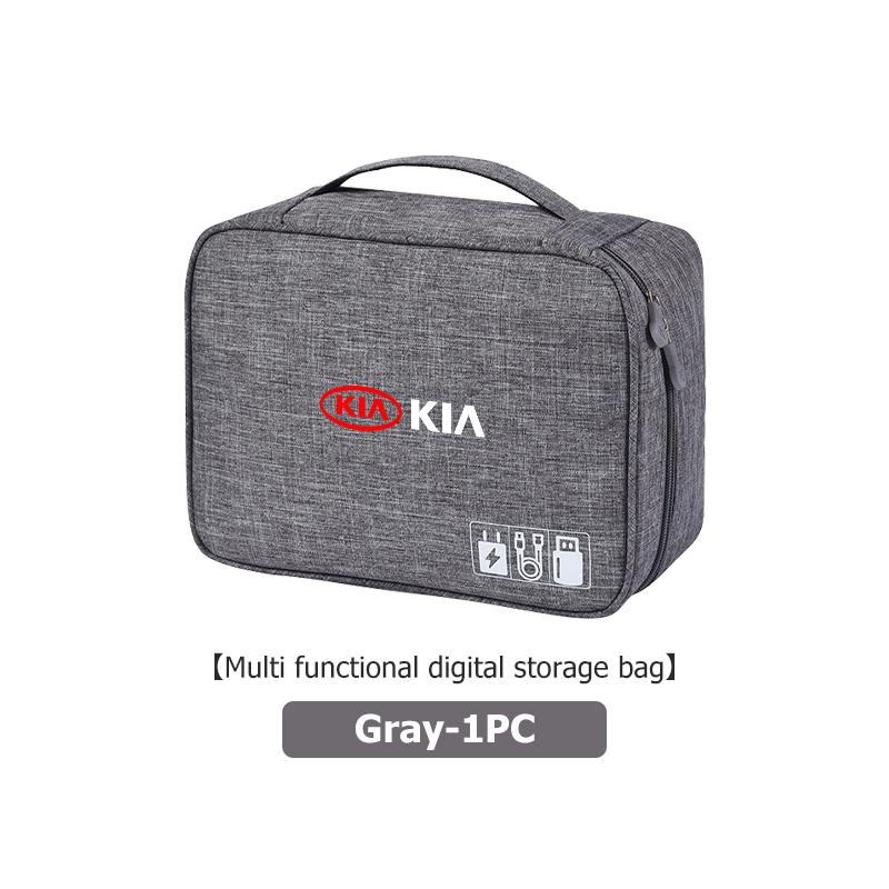 BCBCPD1 For KIA Large Capacity USB Data Line Charger Plug Storage Bag Waterproof Digital Organizer K5 K2 Rio Optima Sportage Venga