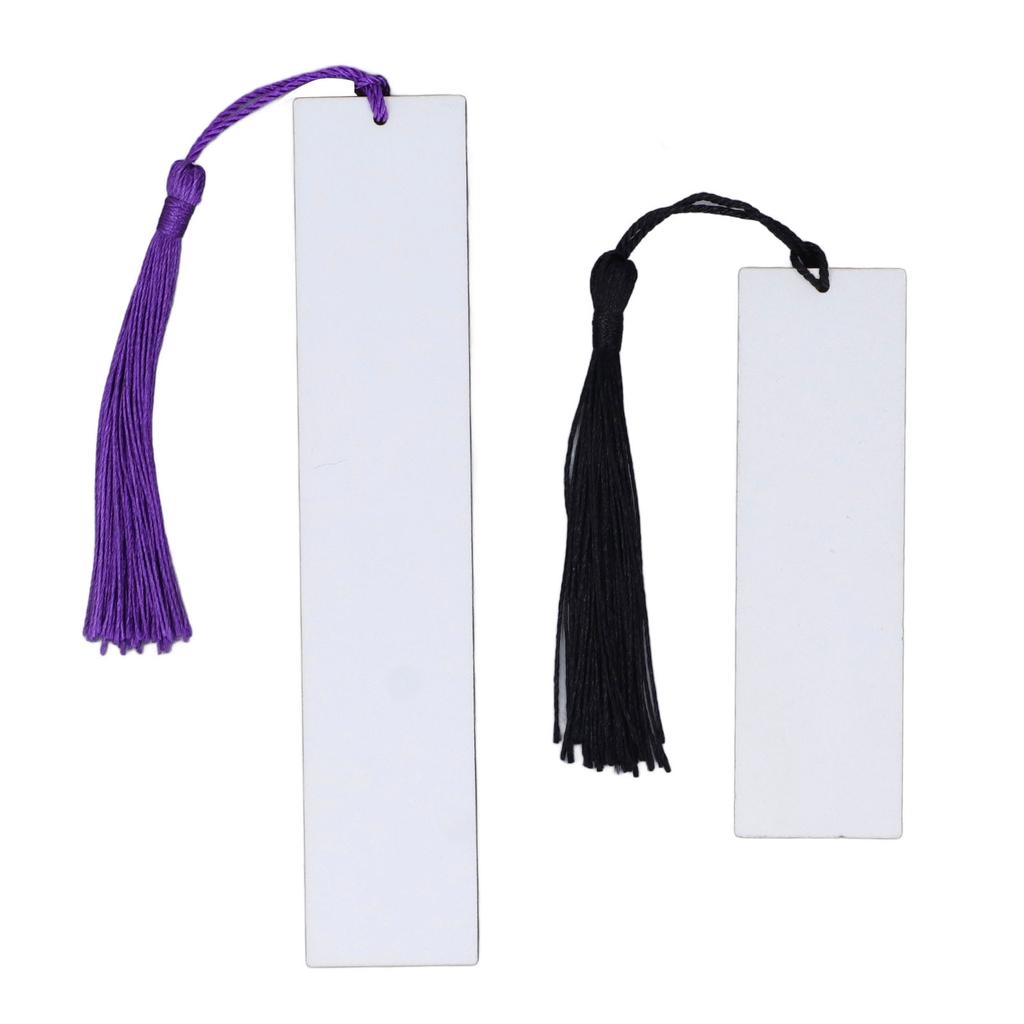 60 Pcs Sublimation Blanks Bookmark Double Sided Sublimation Blanks Products with Colorful Tassels