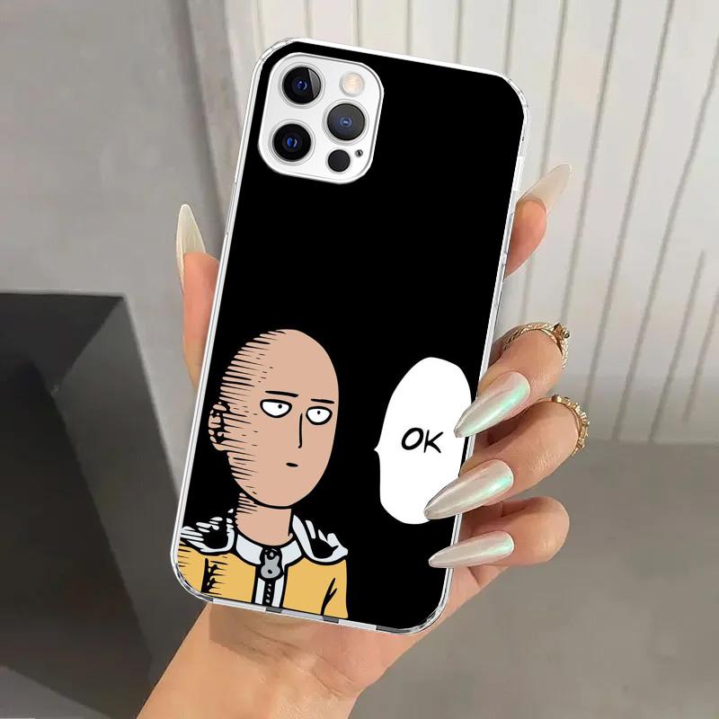 1 Punch Man Anime Phone Case for Iphone 17 Air 16 15 Plus 14 13 Mini 12 11 Pro Max 16E 7 8 SE 2020 Soft Funda Print Shell 17 Air