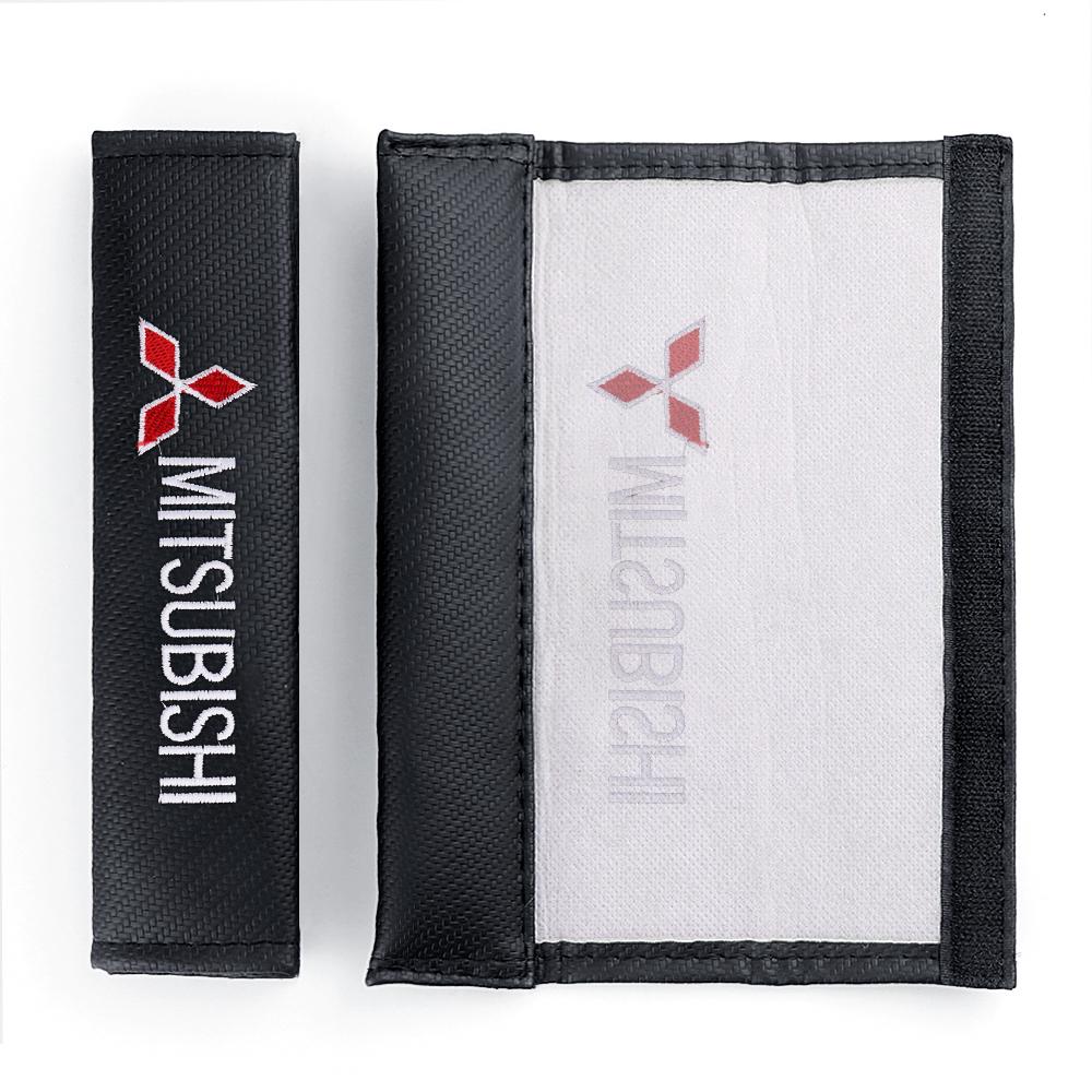 bzdn5 1/2PC Car Seat Belt Cover Shoulder Strap Covers Protector Pad For Mitsubishi Asx Lancer 9 Outlander Pajero L200 Auto Accessories