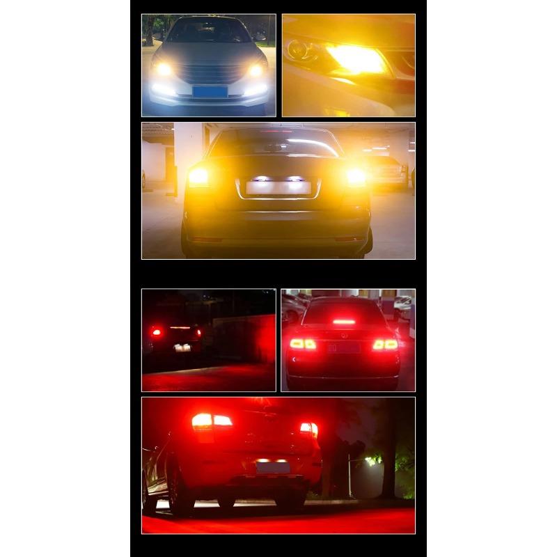 2pc LED Car Signal Light, DRL Lamp Automotive LED Turn Signal Light 1156 1157  7443 7440 Brake Light Reversing Light