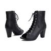 Jazz European and American lace-up fish mouth cool boots  spring and summer hollow short boots thin heels high heels dancing sandals large size