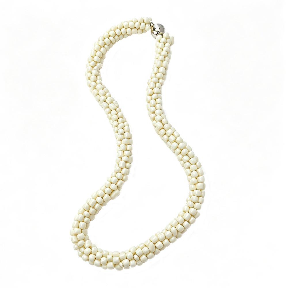 Multi-Layer Beads Women's Necklace Stainless Steel Magnetic Clasp Bohemian Necklace Party
