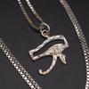 Used X370 Vintage Pendant Necklace Eye of Horus Ancient Egyptian Design Silver