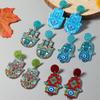 Bohemian Ethnic Style Evil Eye Acrylic Earrings: Trendy European & American Palm Round Design