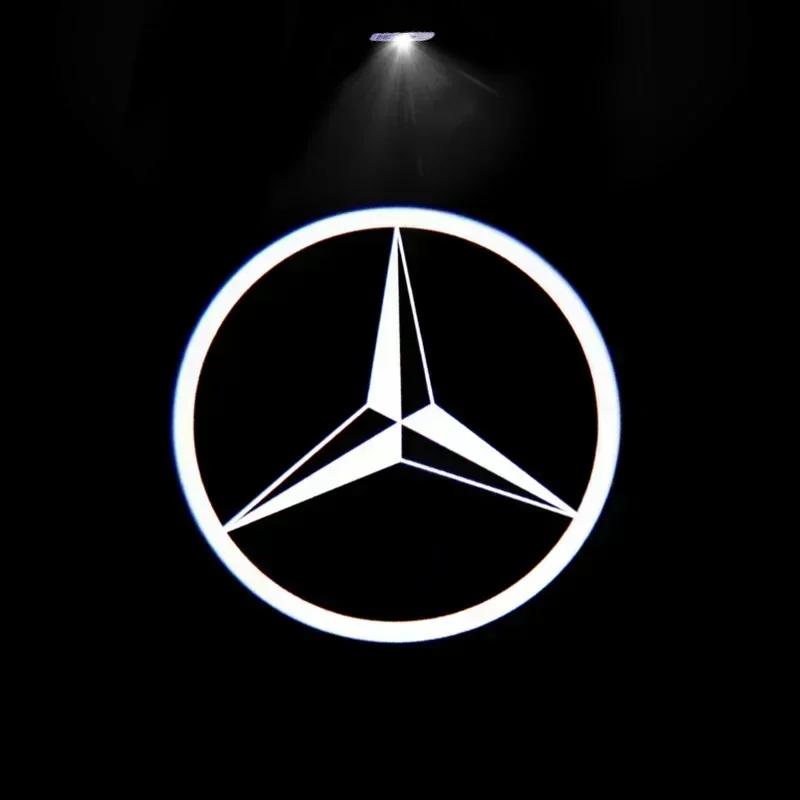 LED Car Door HD Laser Projector Lights Door Welcome Lamp For Mercedes Benz A C E GLC GLA GLE W205 W212 W213 X253 X156 W166
