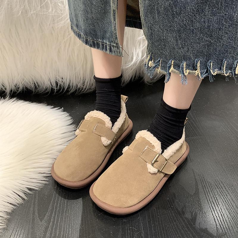 2024 Autumn and Winter Fashionable and Comfortable Women's Retro Casual Loafers Soft and Warm Furry
