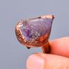 Pear Amethyst Rough Stone Eternity Crown Chakra Promise Boho Ring Jewelry Copper V-14