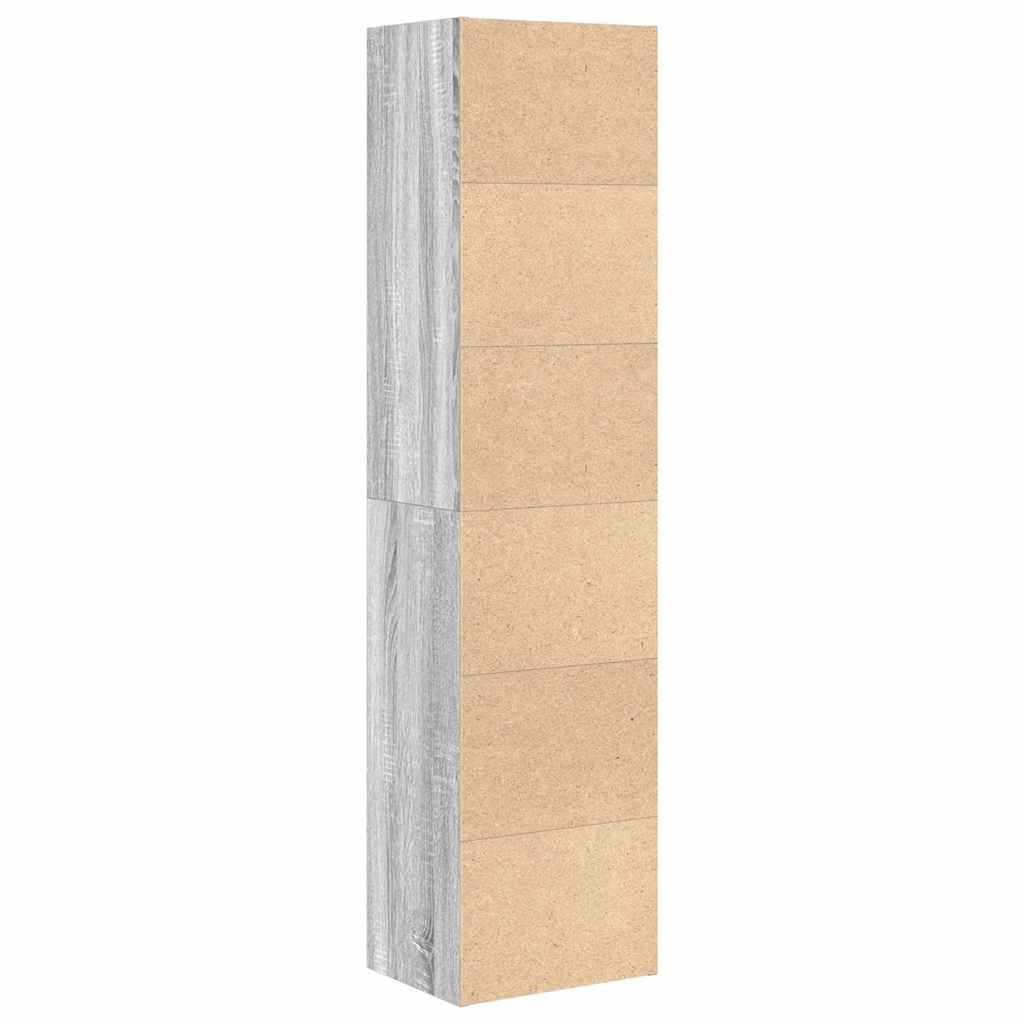 Vidaxl Regał, Szary Dąb Sonoma, 31X24X127 Cm, Materiał Drewnopochodny