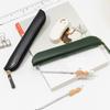Stationery Bag Multi-Functional Design Slim Pencil Case Organizer Imitation Leather Compact Portable Pen Storage Pouch