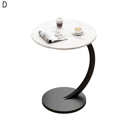 Round Side Table Modern Couch Sofa Bed Small C-Shaped End Table Office Living Room Bedroom Bedside Coffee Desk Multifunctional Nightstand