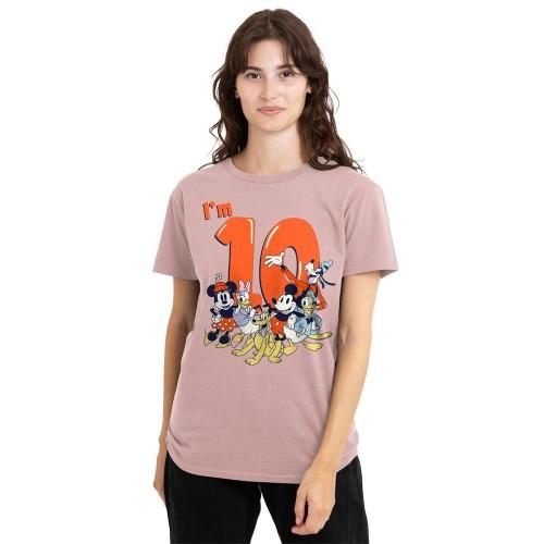 Mickey Mouse & Friends Womens/Ladies Vintage Group 10th Birthday T-Shirt