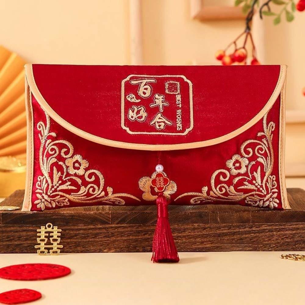 Spring Festival 2026 Money Pocket New Year Blessing Words New Year Money Bag  Party Gifts