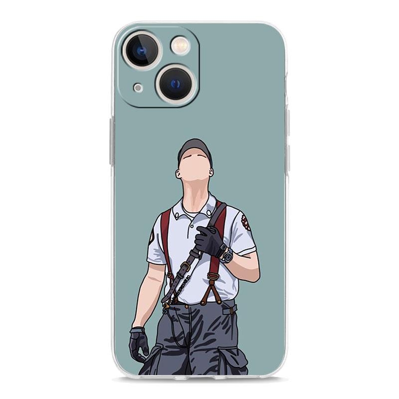 

Fireman Firefighter Phone Case For iPhone 11 Cases iPhone 15 12 13 14 16 Pro Max X XR XS 14 15 Plus 16Pro iPhone16 Clear Cover iPhone 12
