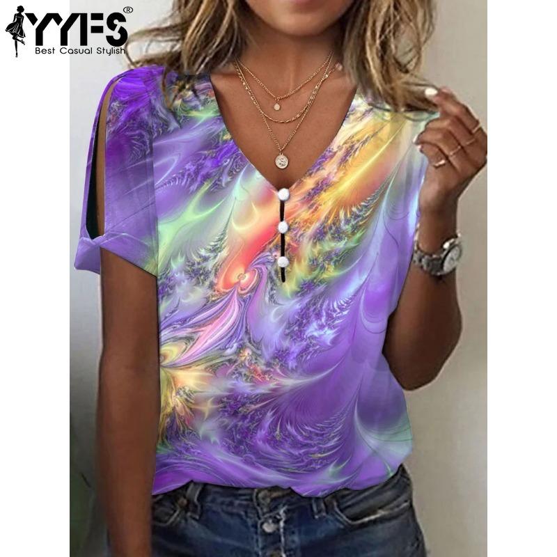 

YYFS женские модные повседневные летние весенние блузки и рубашки с короткими рукавами и v-образным вырезом