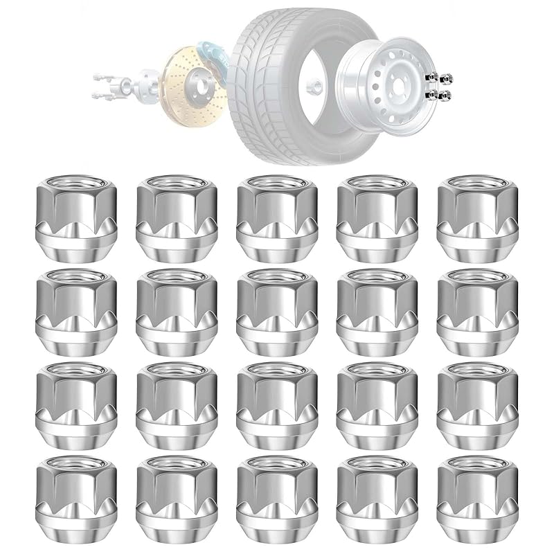20 PCS 1/2-20 Inch Zinc-Plated Steel Trailer 509 Lug Nuts Fit For 1/2" Wheel Lug Studs Dexter EZ Lube Trailer Camper RV Truck, Axle Hub Tire Open End