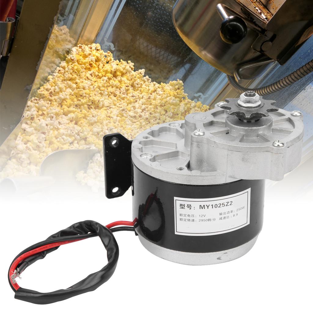 12V 250W DC Eletrical Motor Speed Controller Chain Wheel Gear Popcorn Machine Conversion Kit