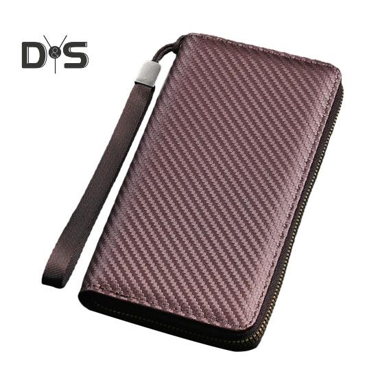 

Мужской кошелек, большой, на молнии, держатель для карт, кошелек для монет, однотонный, органайзер для удостоверения личности, кредитных карт, искусственный кожаный браслет кофейный