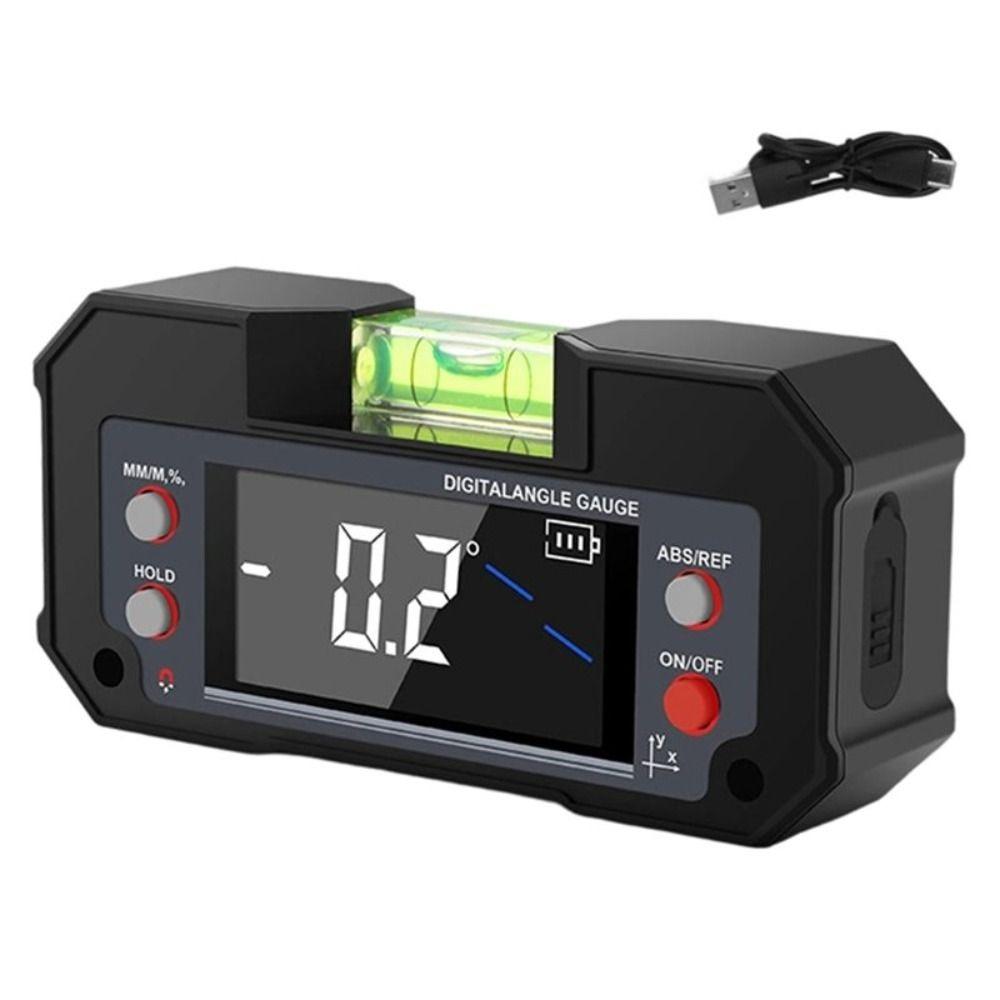 Четырехсторонний угломер с цифровым дисплеем, угломер, коробка для измерения угла наклона, электронный уровень, лазер чёрный