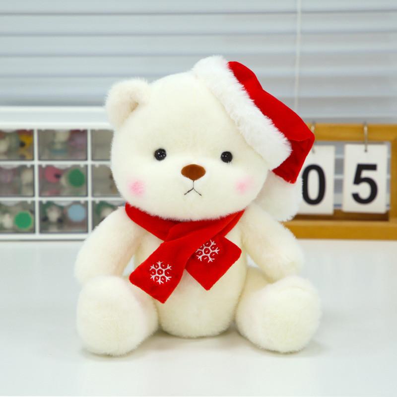 Cute Christmas Bear Plush Toy Cartoon Decoration Doll Girl Children Holiday Gift