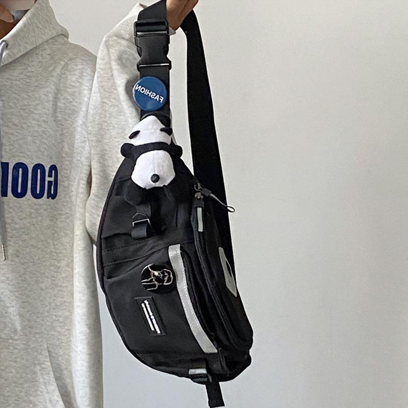 Bag Women's 2025 Summer New Messenger Bag Men's Trendy Fanny Pack Breast Bag Canvas Shoulder Dumpling Bag Luggage