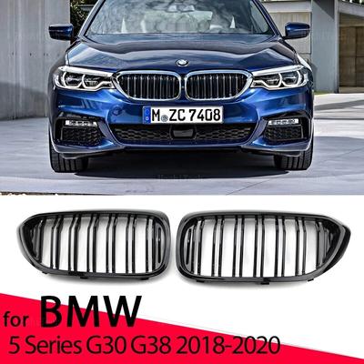 Car Front Bumper Grilles Kidney Racing Grill For BMW 5 Series G30 G38 2016- Double Slat Replacement Grille