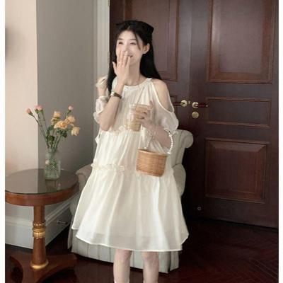 Elegant 2024 Off-Shoulder Tie-Up Dress: Summer Style & Sweet First Love Vibe