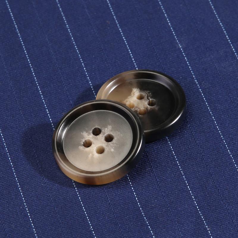Round Black Suit Buttons High-End Resin Clothes Coat Coat Trench Coat Buttons Versatile Sweater Children'S Buttons