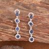 Natural Gemstone Sapphire Stud Earrings Women'S S925 Sterling Silver Colored Treasure Earrings And Ear Jewelry