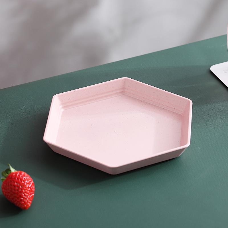 Elegant Gold-Edged Plastic Fruit Plate - Stylish Square Bone Dish for High-End Living Room Decor