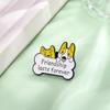Cartoon Animal Badges: Little Monkey with Bananas, Cat with Fish, Dog with Bones, Cute Frog Brooch