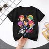 KPop Demon Hunters 2026New Saja Boys Cartoon Boys T-shirt Round Neck Fashion Casual Top Children's T-shirt Kids Clothing