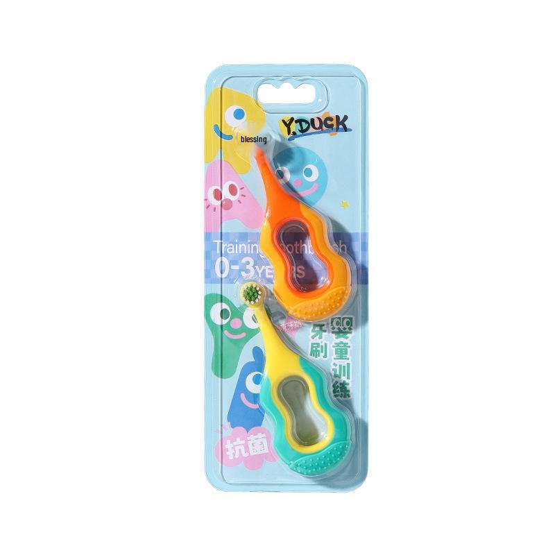 

Зубная щетка с градуированной защитой зубов, антибактериальной мягкой щетиной для младенцев и малышей (Возраст 0-9 лет)