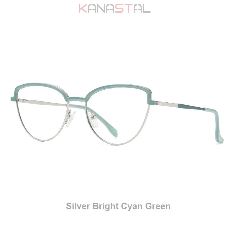 Reading Glasses Women Prescription CR39 Lenses Myopia Eyewear Blue Light Blocking Computer TR90 Metal Cat Eye Eyeglasses Frame