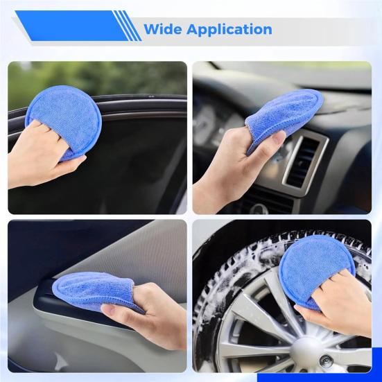 6 szt. 5-calowy zestaw gąbek do wosku samochodowego Odporne na zarysowania pady aplikacyjne Łatwe do chwytania Doskonała chłonność Pady polerskie do pielęgnacji samochodu