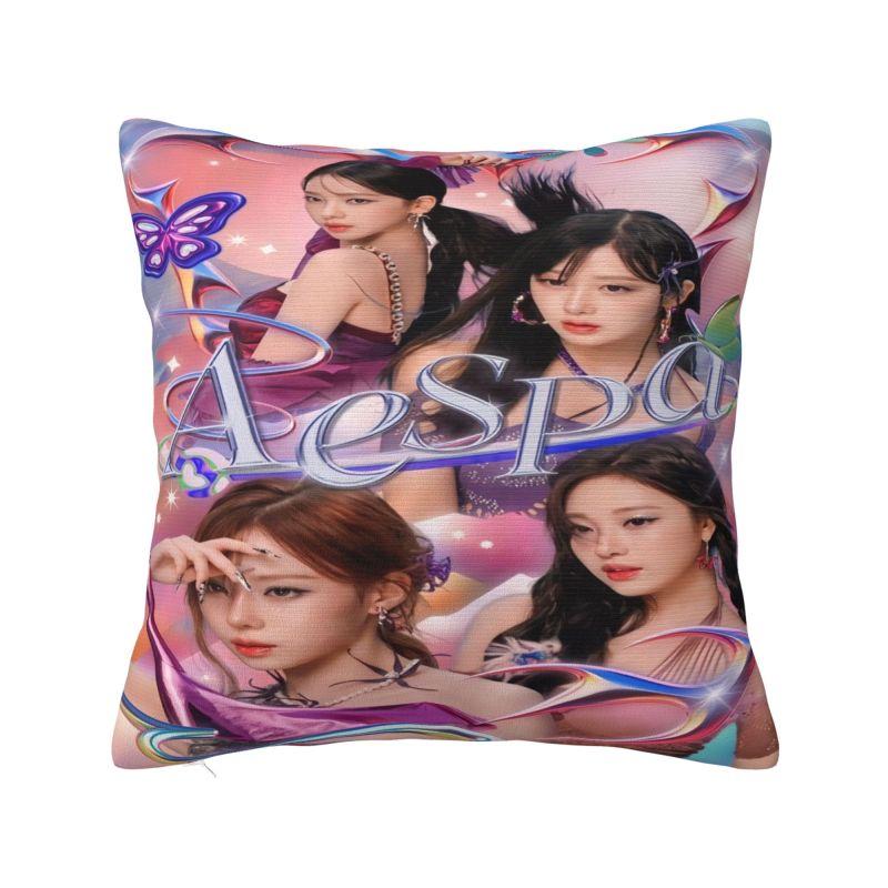 Custom Kpop A-Aespas Girls Karina Winter Giselle Ningning Pillow Case Sofa Luxury Cushion Cover Car Pillowcase