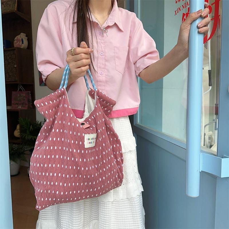 5 wrinkled cloth printed handbag spring and summer thin shopping handbag fresh floral large-capacity cloth bag