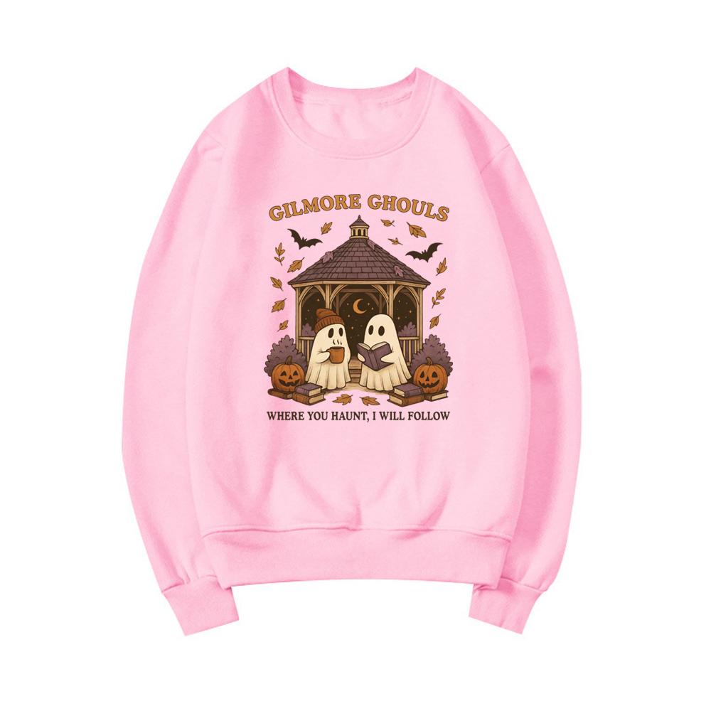 Gilmore Ghouls Sweatshirt Niedliches Geist Halloween Sweatshirt Unisex Grafik Hoodies Gruseliges Herbstshirt Lässige Langarm Pullover