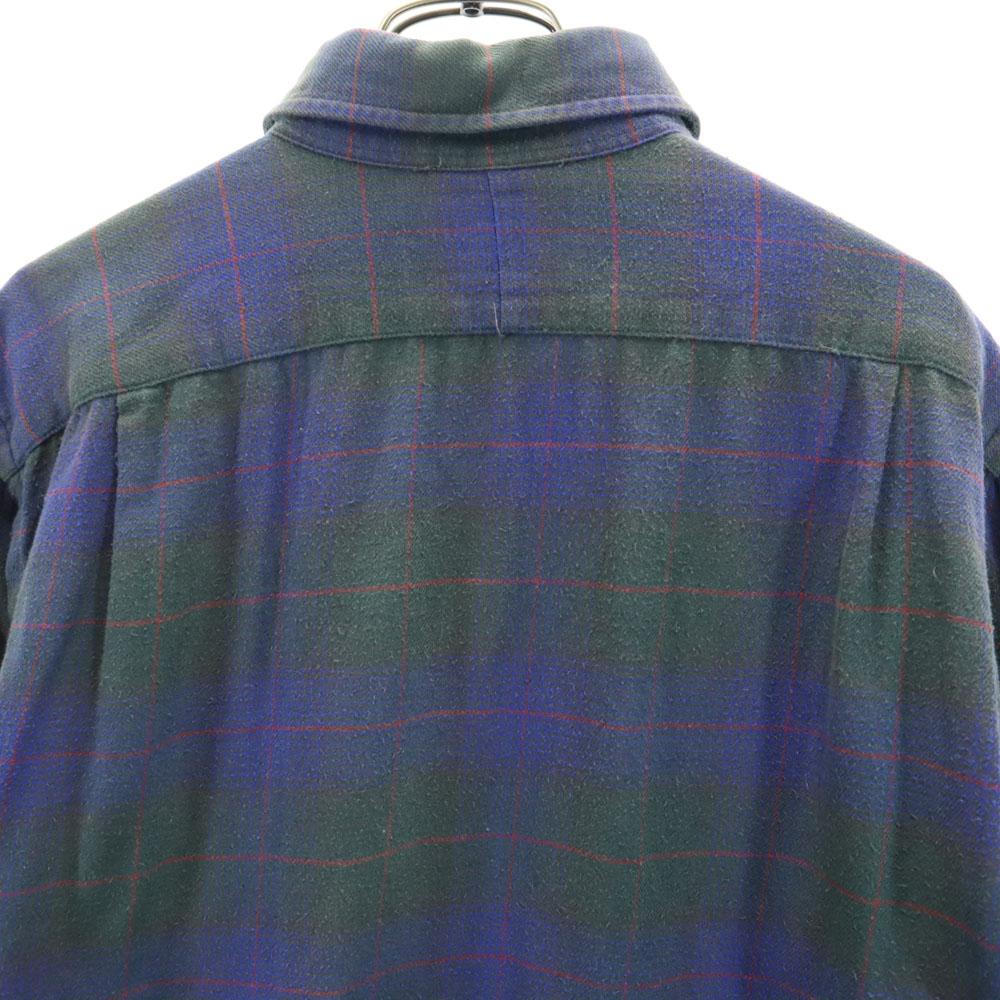 POLO COUNTRY 80s 90s Old Check Long Sleeve Shirt M Blue RALPH LAUREN Men's Used