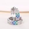 2026 New European and American Colored Zircon Earrings for Women with A High Level of Fashion and Sweet Accessories