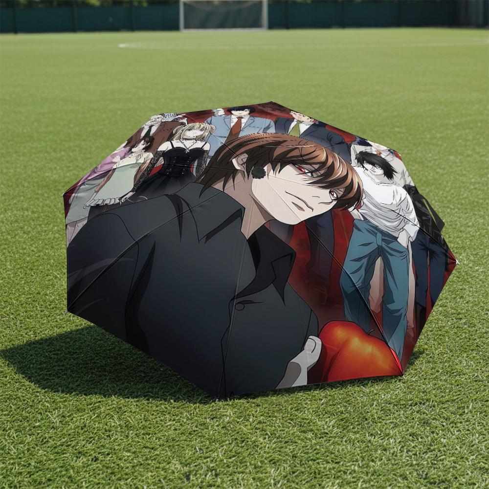 1 PC Automatic Folding Umbrella-Death NotePattern, Portable & Foldable Design with 8 Ribs, Christmas Birthday Gifts