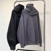 Unisex High Neck Hooded Sweatshirt Winter Warm Fleece Lined Oversized Streetwear Casual Cotton Pullover