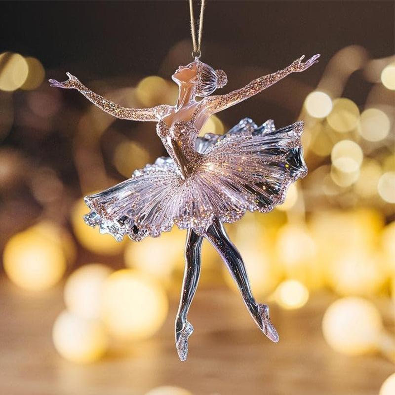 Sparkling Ballerina Christmas Ornament Acrylic Ballerina Dance Ornament Crystal Ballet Ornament For Christmas Tree Decoration 7