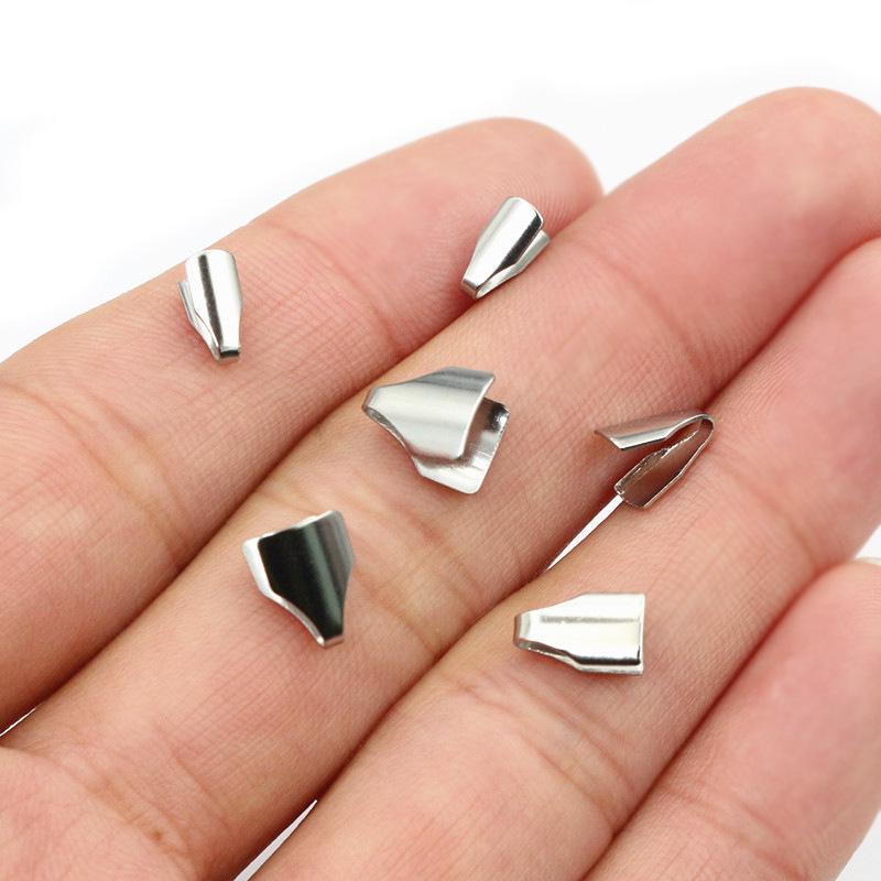 200 Pcs Stainless Steel Edge Binding Tongue Clasps for DIY Necklace & Bracelet Making
