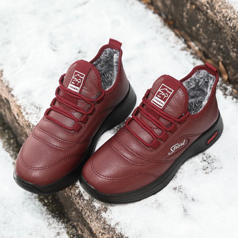 Winter neue lässige Herrenschuhe und Damenschuhe leichte Polyurethansohle rutschfest und abriebfest Laufschuhe Fleece verdickt Mutterschuhe