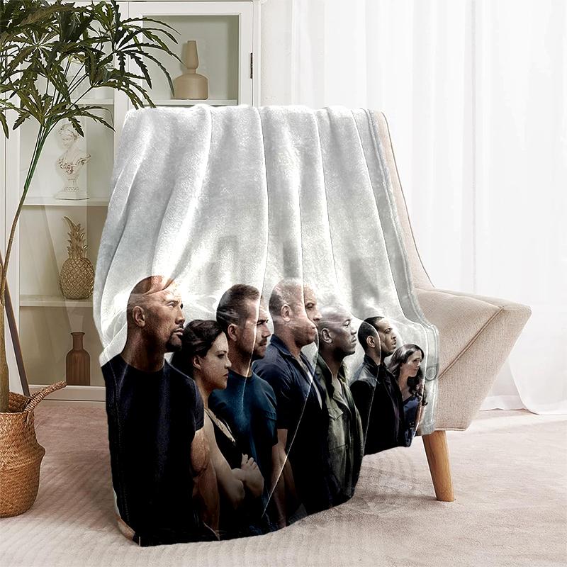 1pc Blanket Fast and Furious Print Design, Lightweight Blanket for Sofa, Bed- Soft &Warm, Gift for All Seasons like Christmas, Halloween