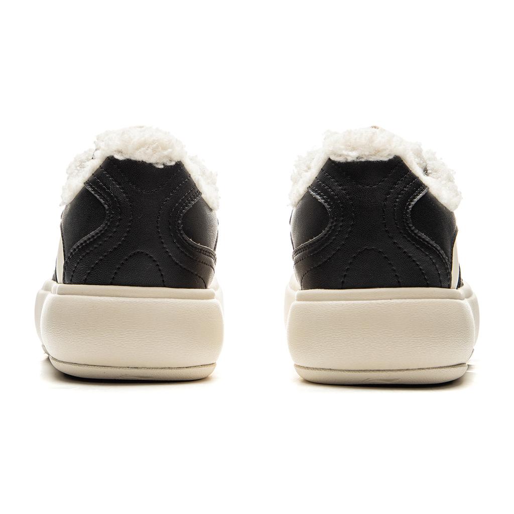New LiNing Puff Platform Thermal Abrasion Resistant Low top Skateboard Shoes Women's Black White AZGU068-7