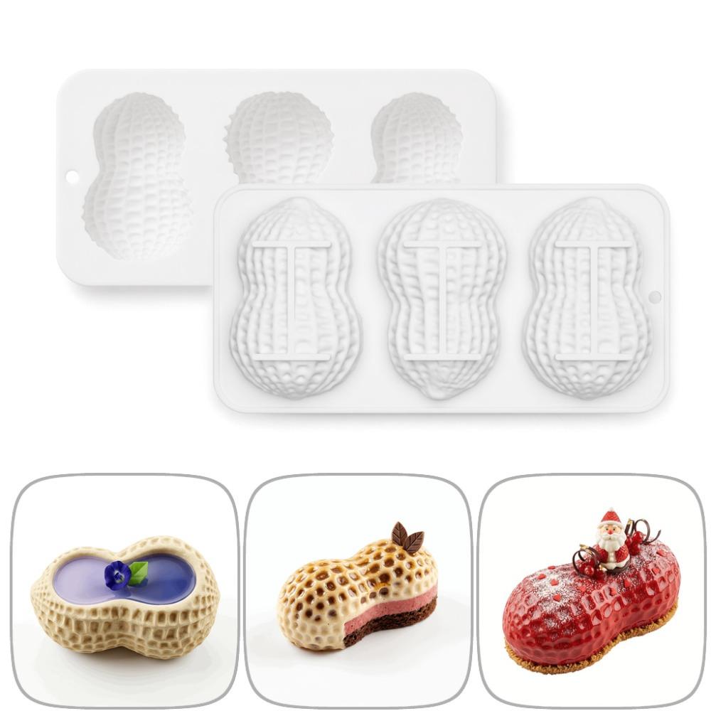 3-Cell Peanut Mousse Cake Mold Peanut Shaped Baking Mold New Chocolate Mold Baking Tools