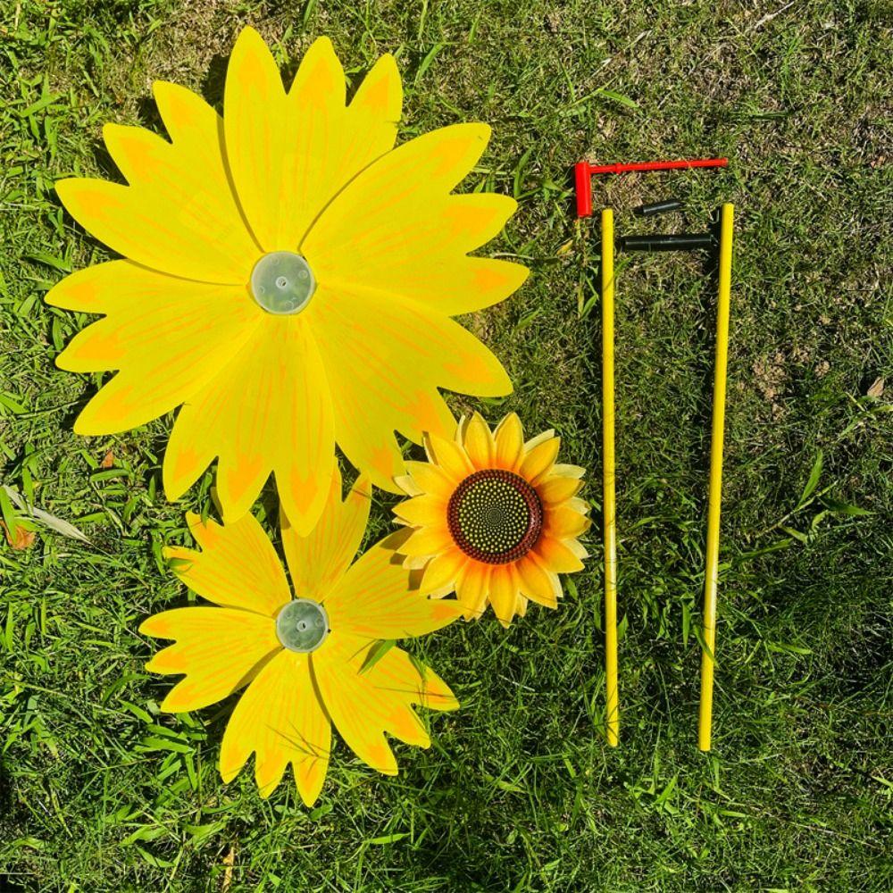 Plusieurs Styles Tournant Tournesol Piquet Debout Pelouse Fleur Moulin à Vent Extérieur Fête Pique-nique Décor