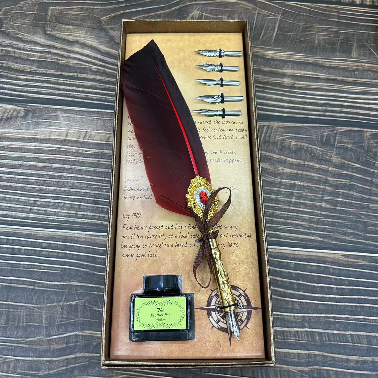 

Creative Retro Solid Color Quill, Available For Direct Sale, A Variety Of Accessories Quill Holiday Gifts 0.5mm червоний